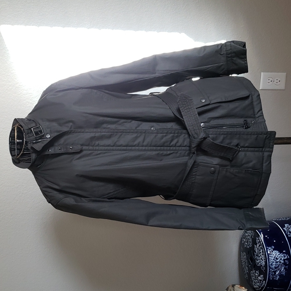 NWT Women's Med COACH Waxed Belted Dk Loden Jacket